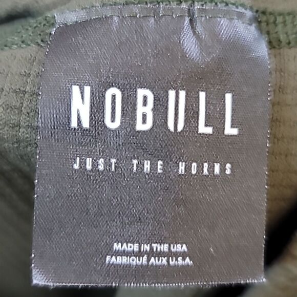 NOBULL Waffle Knit Long Sleeve Olive Army Green Small V Neck - Picture 7 of 8